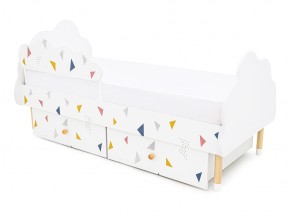 Кровать Stumpa Облако бортик, ящики Треугольники желтый,синий,розовый в Миассе - miass.mebel74.com | фото 7