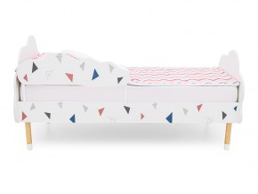 Кровать Stumpa Облако с бортиком рисунок Треугольники розовый, синий в Миассе - miass.mebel74.com | фото 3