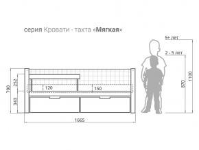 Кровать-тахта мягкая Svogen с ящиками и бортиком бежево-белый в Миассе - miass.mebel74.com | фото 2