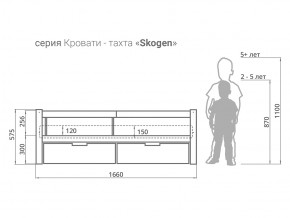 Кровать-тахта Svogen с ящиками и бортиком бежевый в Миассе - miass.mebel74.com | фото 3