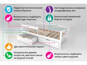 Кровать-тахта Svogen с ящиками и бортиком лаванда-белый в Миассе - miass.mebel74.com | фото 4