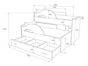 Кровать выкатная Радуга с ящиком 80х160 млечный дуб в Миассе - miass.mebel74.com | фото 2