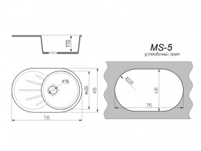 Кухонная мойка MS-5 в Миассе - miass.mebel74.com | фото 2