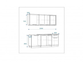 Кухонный гарнитур 11 Грецкий орех 1500 в Миассе - miass.mebel74.com | фото 2