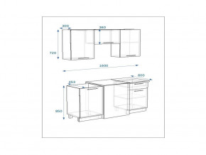 Кухонный гарнитур 6 Грецкий орех 1600 в Миассе - miass.mebel74.com | фото 2