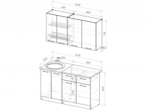 Кухонный гарнитур Лотос медиум 2 1400 мм в Миассе - miass.mebel74.com | фото 6