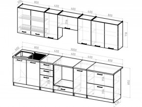 Кухонный гарнитур Янтарь 3000 мм в Миассе - miass.mebel74.com | фото 3