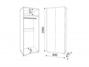 М01 (ручка брусок) Шкаф (2 двери) штанга в Миассе - miass.mebel74.com | фото