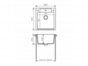 Мойка гранитная Argo-460 Бежевый 27 в Миассе - miass.mebel74.com | фото 2