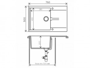 Мойка гранитная Gals-760 Бежевый 27 в Миассе - miass.mebel74.com | фото 2