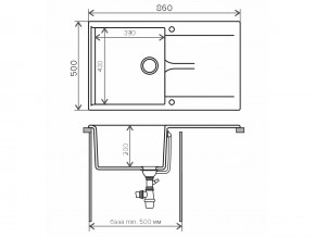 Мойка гранитная Gals-860 Бежевый 27 в Миассе - miass.mebel74.com | фото 2