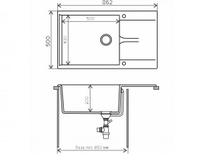 Мойка гранитная Gals-862 Бежевый 27 в Миассе - miass.mebel74.com | фото 2