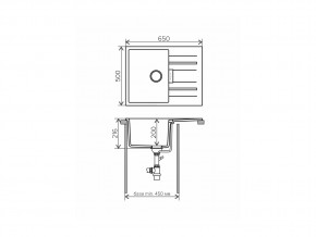 Мойка кварцевая Tolero Loft TL-650 Черный 911 в Миассе - miass.mebel74.com | фото 2