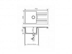 Мойка кварцевая Tolero Loft TL-750 Бежевый 101 в Миассе - miass.mebel74.com | фото 2