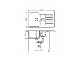 Мойка кварцевая Tolero Loft TL-860 Белый 923 в Миассе - miass.mebel74.com | фото 2