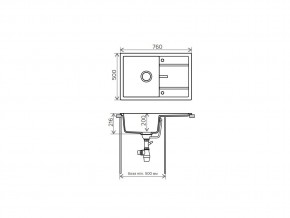 Мойка кварцевая Tolero R-112 Серый металлик 001 в Миассе - miass.mebel74.com | фото 2