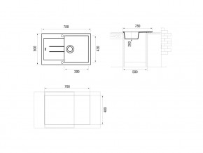 Мойка Longran Amanda AMG 780.500 в Миассе - miass.mebel74.com | фото 2