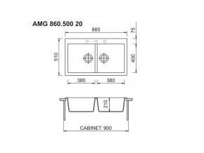 Мойка Longran Amanda AMG 860.500 20 в Миассе - miass.mebel74.com | фото 2