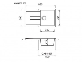 Мойка Longran Amanda AMG 860.500 в Миассе - miass.mebel74.com | фото 2