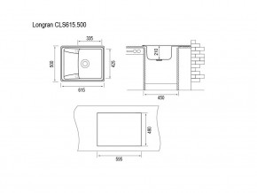 Мойка Longran Classic CLS 615.500 в Миассе - miass.mebel74.com | фото 2