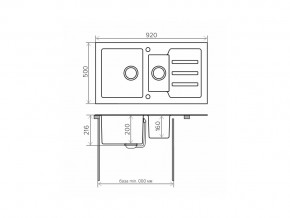 Мойка с керамическим стеклом Tolero TG-920k черное стекло в Миассе - miass.mebel74.com | фото 2