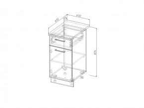 НЯ 40 Модуль нижний Без Столешницы 1 ящик/дверка МНЯ 40 в Миассе - miass.mebel74.com | фото