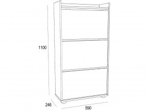 Обувница MODUL 3-х секционная Дуб крафт в Миассе - miass.mebel74.com | фото 2