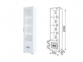 Пенал-витрина Модуль 07 Тиффани в Миассе - miass.mebel74.com | фото