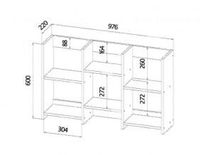 Полка книжная средняя сонома в Миассе - miass.mebel74.com | фото 2