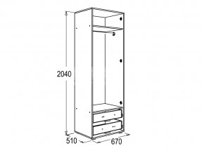 Шкаф 2-х дверный для одежды Омега 16 в Миассе - miass.mebel74.com | фото 2