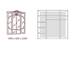 Шкаф 4-х дверный с зеркалами Диана беж в Миассе - miass.mebel74.com | фото 2