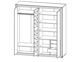 Шкаф B136-SZF4D Мальта сибирская лиственница в Миассе - miass.mebel74.com | фото 2