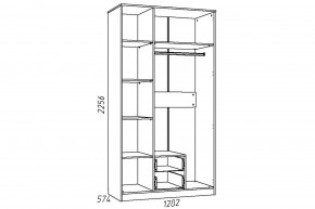 Шкаф комбинированный Акварель НМ 013.08-01 М1 Капучино в Миассе - miass.mebel74.com | фото 2