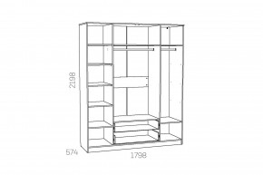 Шкаф комбинированный Оливия НМ 011.84 Х в Миассе - miass.mebel74.com | фото 3