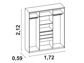 Шкаф-купе 012 трехдверный венге/дуб белфорт в Миассе - miass.mebel74.com | фото 2