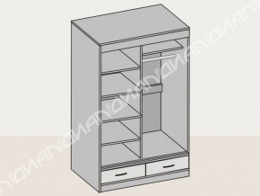 Шкаф-купе 2 двери, ящики 008 венге/дуб белфорт в Миассе - miass.mebel74.com | фото 2