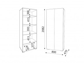 Шкаф Осло 2 двери полки М02 ручка брусок Цемент светлый в Миассе - miass.mebel74.com | фото 2