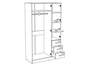 Шкаф трехстворчатый Лофт белый в Миассе - miass.mebel74.com | фото 3