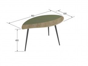 Стол журнальный Лайм дуб сонома/оливковый в Миассе - miass.mebel74.com | фото 2