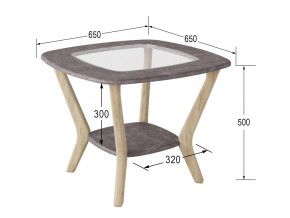 Стол журнальный Мельбурн серый бетон/дуб сонома в Миассе - miass.mebel74.com | фото 2