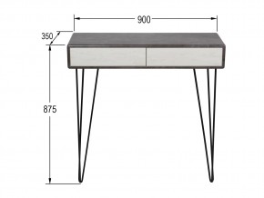 Стол-консоль Телфорд Серый бетон/белый бетон в Миассе - miass.mebel74.com | фото 2