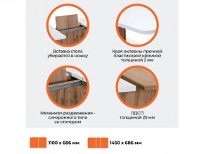 Стол обеденный Gent Дуб вотан/Белый в Миассе - miass.mebel74.com | фото 4