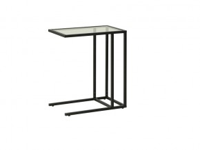 Стол приставной Скандик 42.24 со стеклом металл черный в Миассе - miass.mebel74.com | фото 1