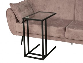 Стол приставной Скандик 42.24 со стеклом металл черный в Миассе - miass.mebel74.com | фото 2