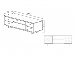 Тумба для ТВА Moderno-1400 Ф1 в Миассе - miass.mebel74.com | фото 2