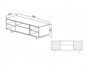 Тумба для ТВА Moderno-1400 Ф4 в Миассе - miass.mebel74.com | фото 4