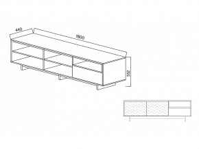 Тумба для ТВА Moderno-1800 В-1 Ф1 в Миассе - miass.mebel74.com | фото 2