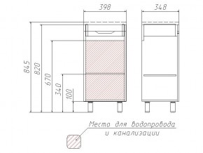 Тумба под умывальник Andrea 40 3D без ящика в Миассе - miass.mebel74.com | фото 3