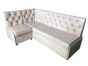 Угловой диван Призма каретная стяжка белый с коробами в Миассе - miass.mebel74.com | фото