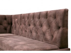 Угловой диван Призма каретная стяжка коричневый с коробами в Миассе - miass.mebel74.com | фото 2